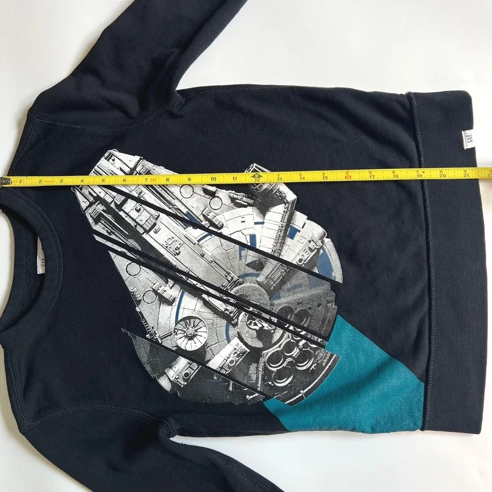 Gap Kids Size 8 M Star Wars Millennium Falcon Sweatshirt Black Graphic Pullover